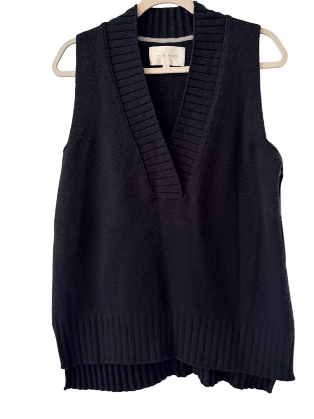 Brochu Walker cotton knit black onyx Celia tank size S (oversized)